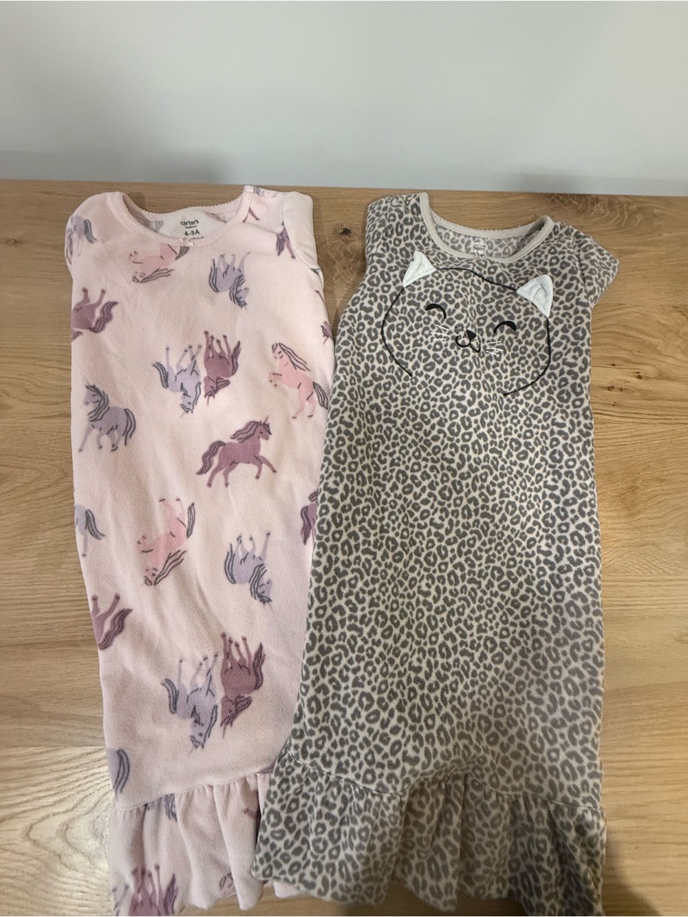 Carter's Pink Unicorn & Gray Leopard Girls' Sleep Sacks - 2-Pack-Girls Size 4/5